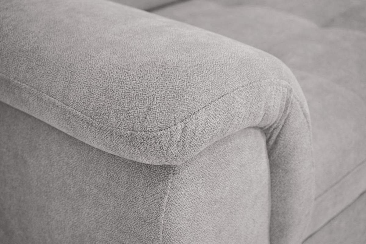 Rohová sedačka FALCO, pravá, stříbrná žinylka,2x op.hlavy - barvy stříbra/černá, Konvenční, dřevo/kompozitní dřevo (251/183cm) - Ondega