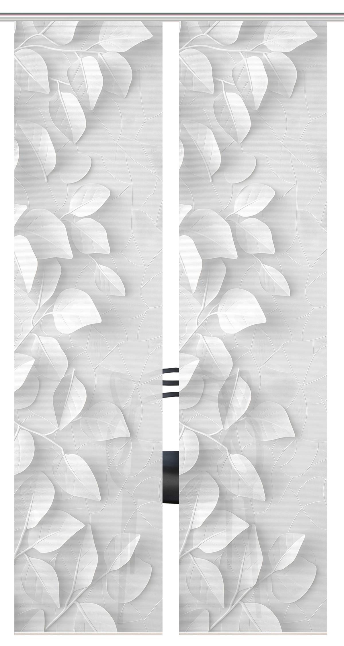 Flächenvorhang Rixa 2er Set - Grau Hochglanz, Design, Textil (60/260cm)