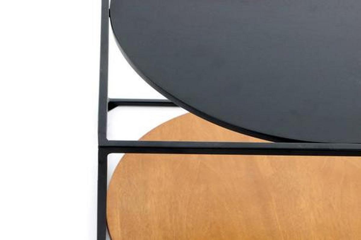 Beistelltisch In Würfelform Cody, Schwarz/braun - Schwarz/Braun, Basics, Holzwerkstoff/Metall (50/50/36cm) - Kayoom