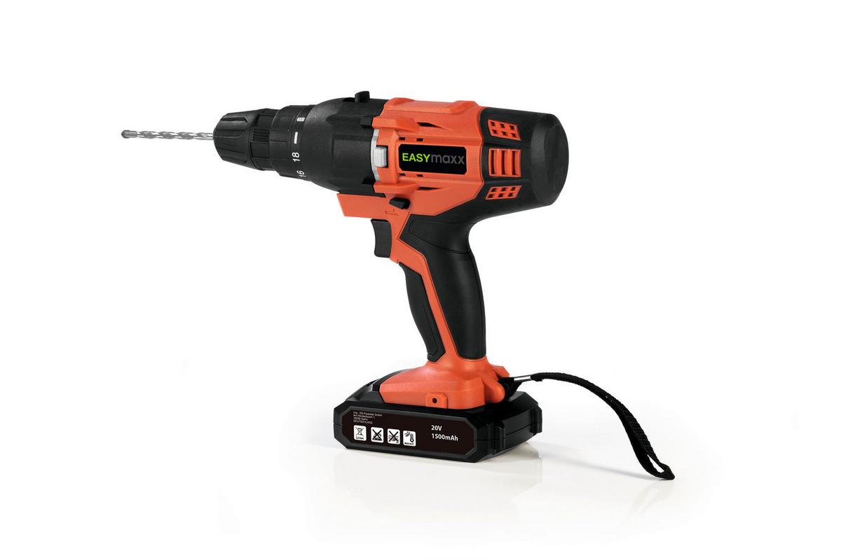 Akkuschrauber Easy Maxx 20 V, 0-550 U/Min, Rot/Schwarz - Rot/Schwarz, Basics, Kunststoff/Metall (31/11,5/41,5cm)