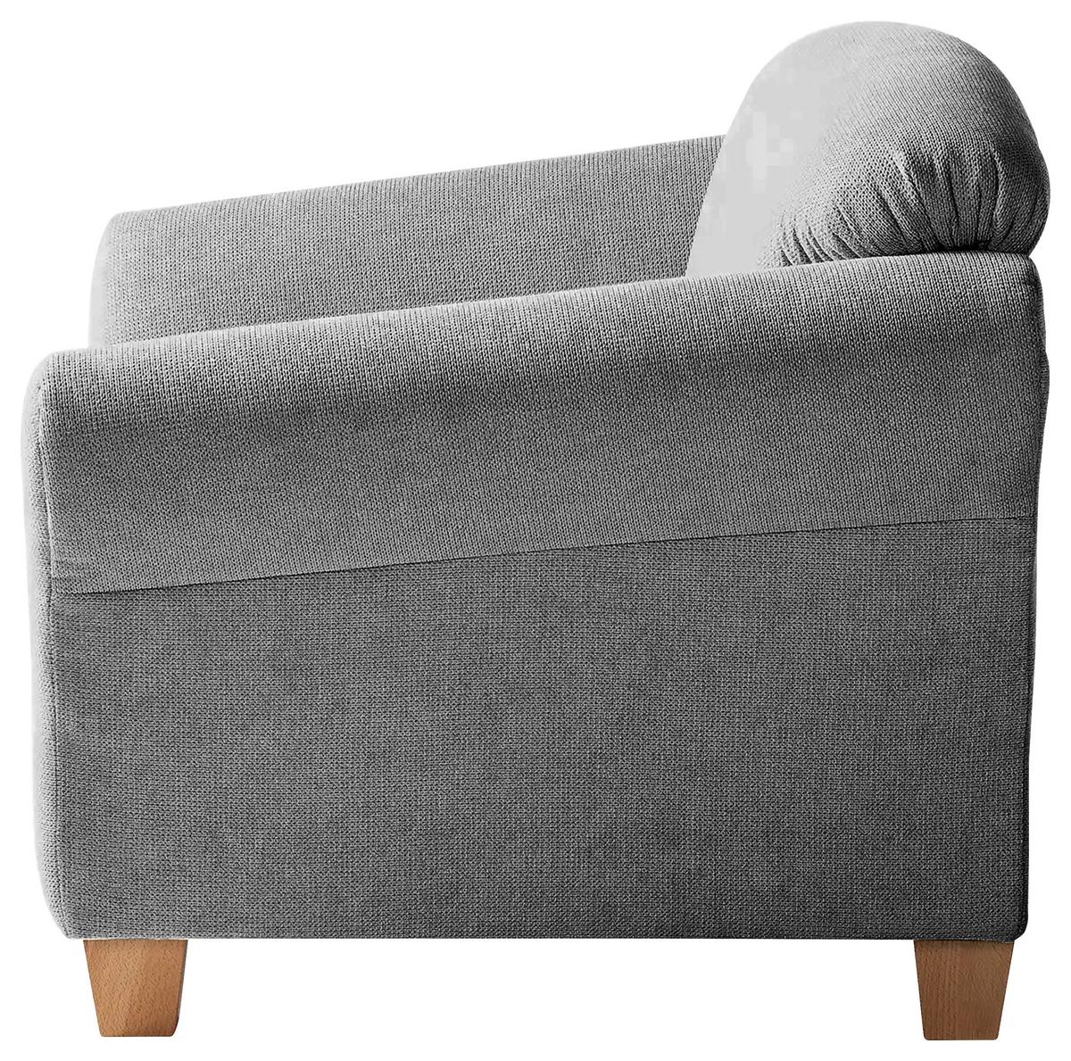 Sessel Gotland grau Rücken echt, 101x84x89 cm - Naturfarben/Grau, KONVENTIONELL, Textil (101/84/89cm) - Sit & More