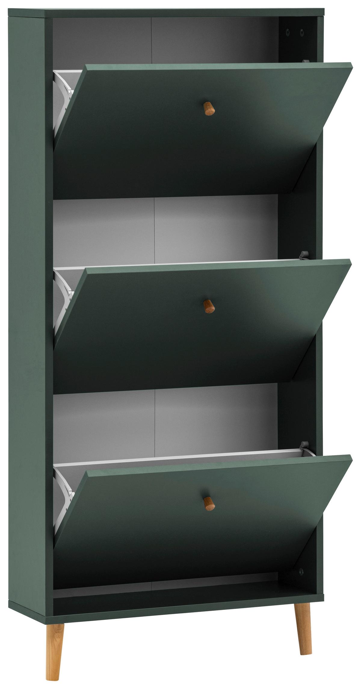 Schuhkipper Bjarne, Waldgrün B: 59,8 Cm - Waldgrün, Design, Holzwerkstoff (59,8/131/19,55cm) - MID.YOU