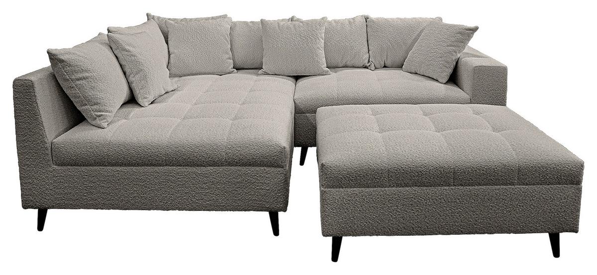 Ecksofa Pruno Dunkelgrau S: 174x247 Cm - Dunkelgrau/Schwarz, Design, Textil (174/247cm) - MID.YOU