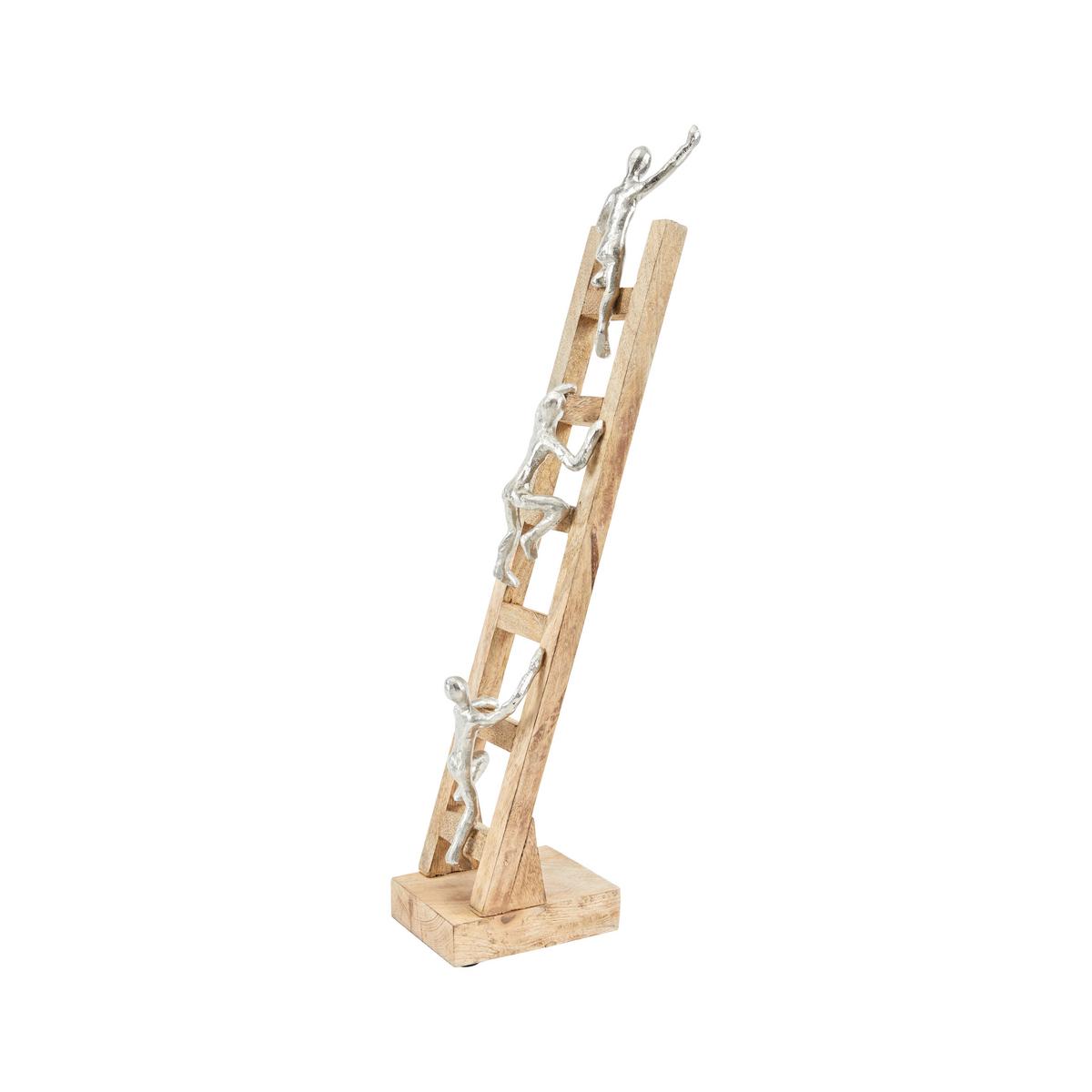 Drevená dekorácia Vissa - prírodná farba/strieborná, kov/drevo (13/10/57cm)