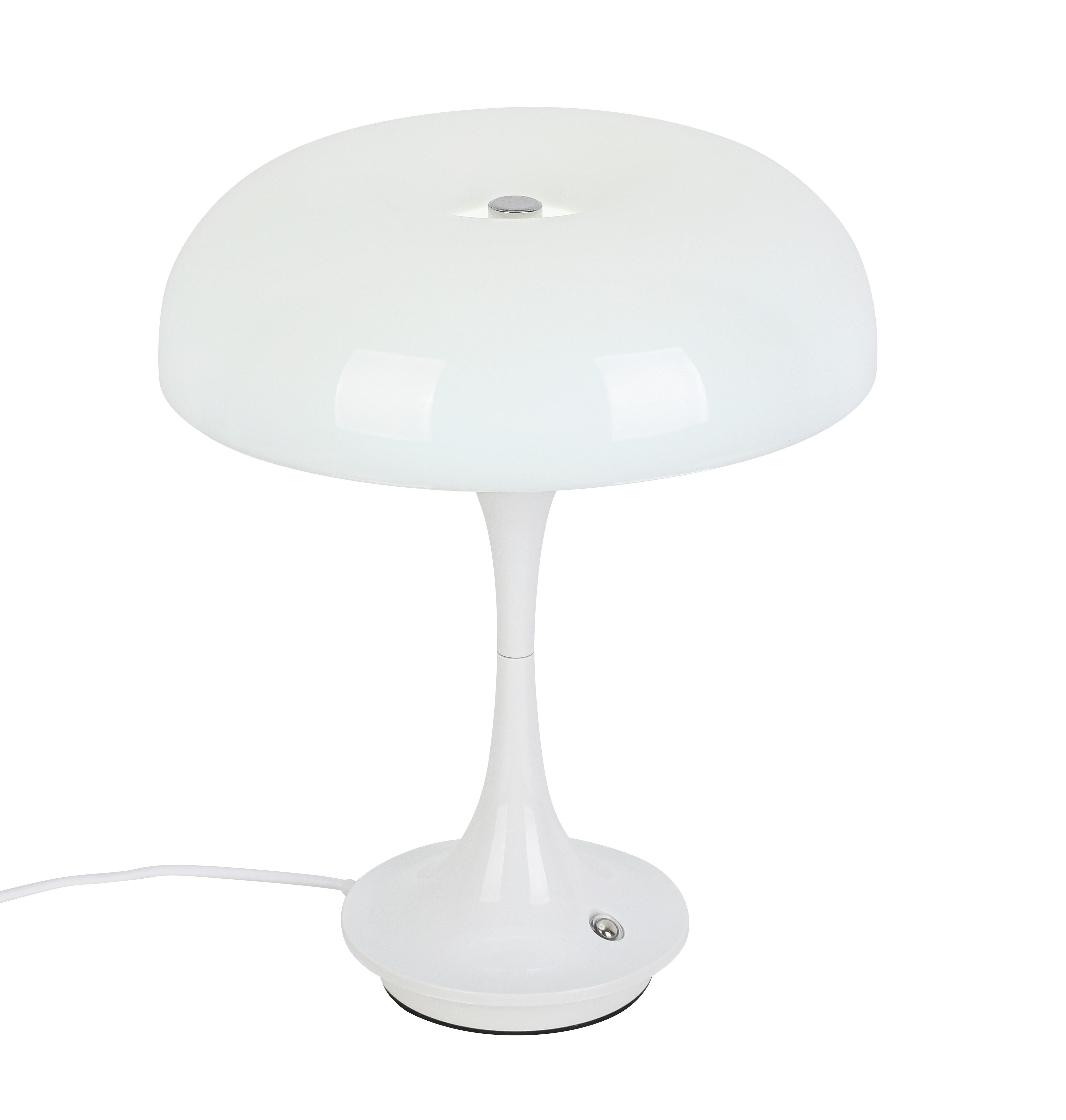 NABÍJATEĽNÁ STOLNÁ LAMPA RETRO - biela/chrómová, Modern, kov/plast (19,5/24cm) - Mömax