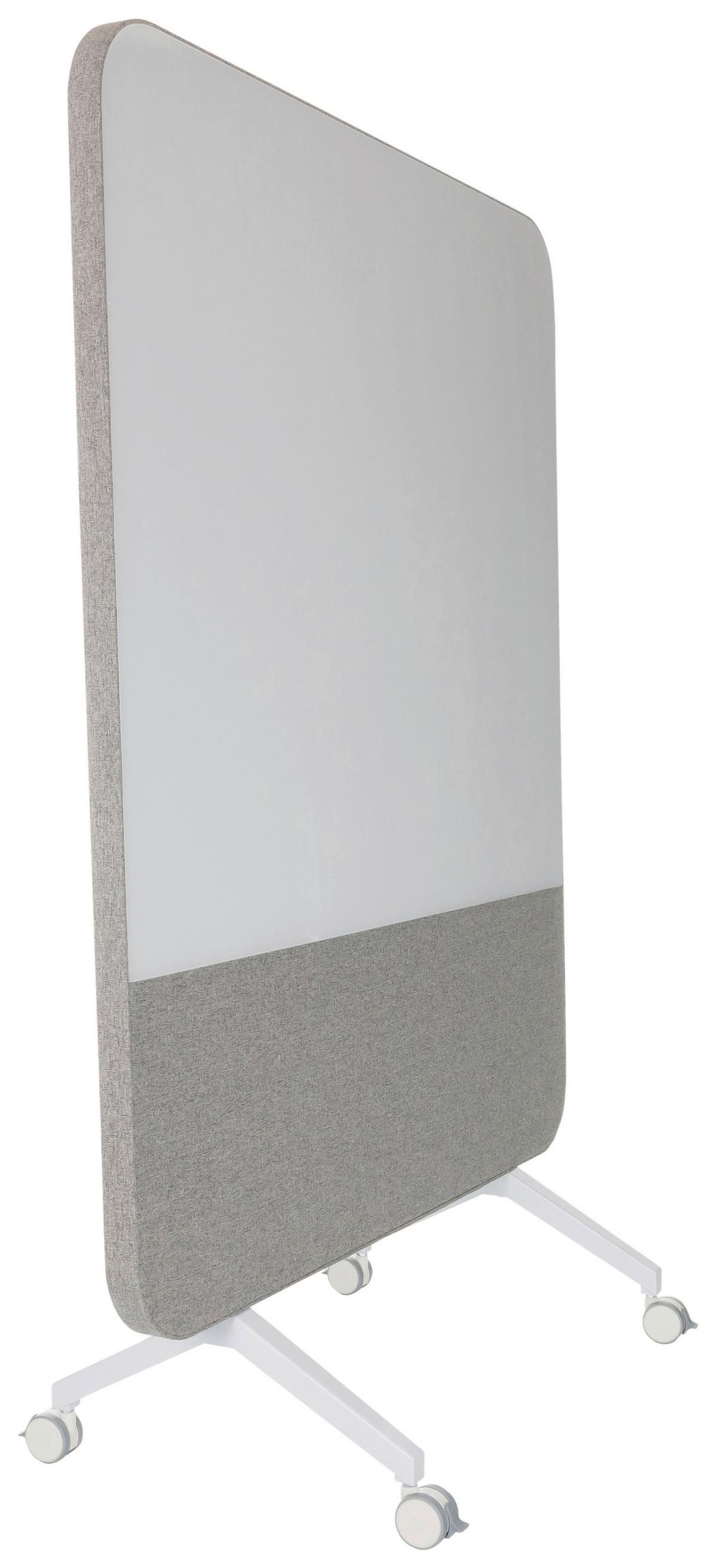 Akustikwand Mit Whiteboard Vision Board - Grau, Basics, Glas/Kunststoff (120/164/60cm) - MID.YOU