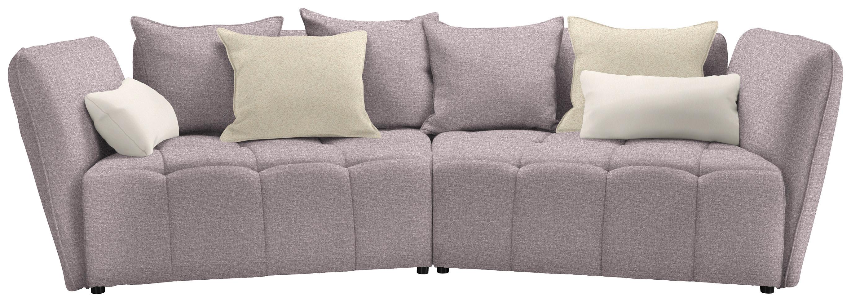 Boxspringová pohovka SOFI, šeříková, krémová - černá/krémová, Moderní, textil (294/93/152cm) - Premium Living
