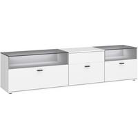 Tv-element Rion Weiß B: 210 Cm - Weiß, MODERN, Glas/Holzwerkstoff (210/53/50cm)