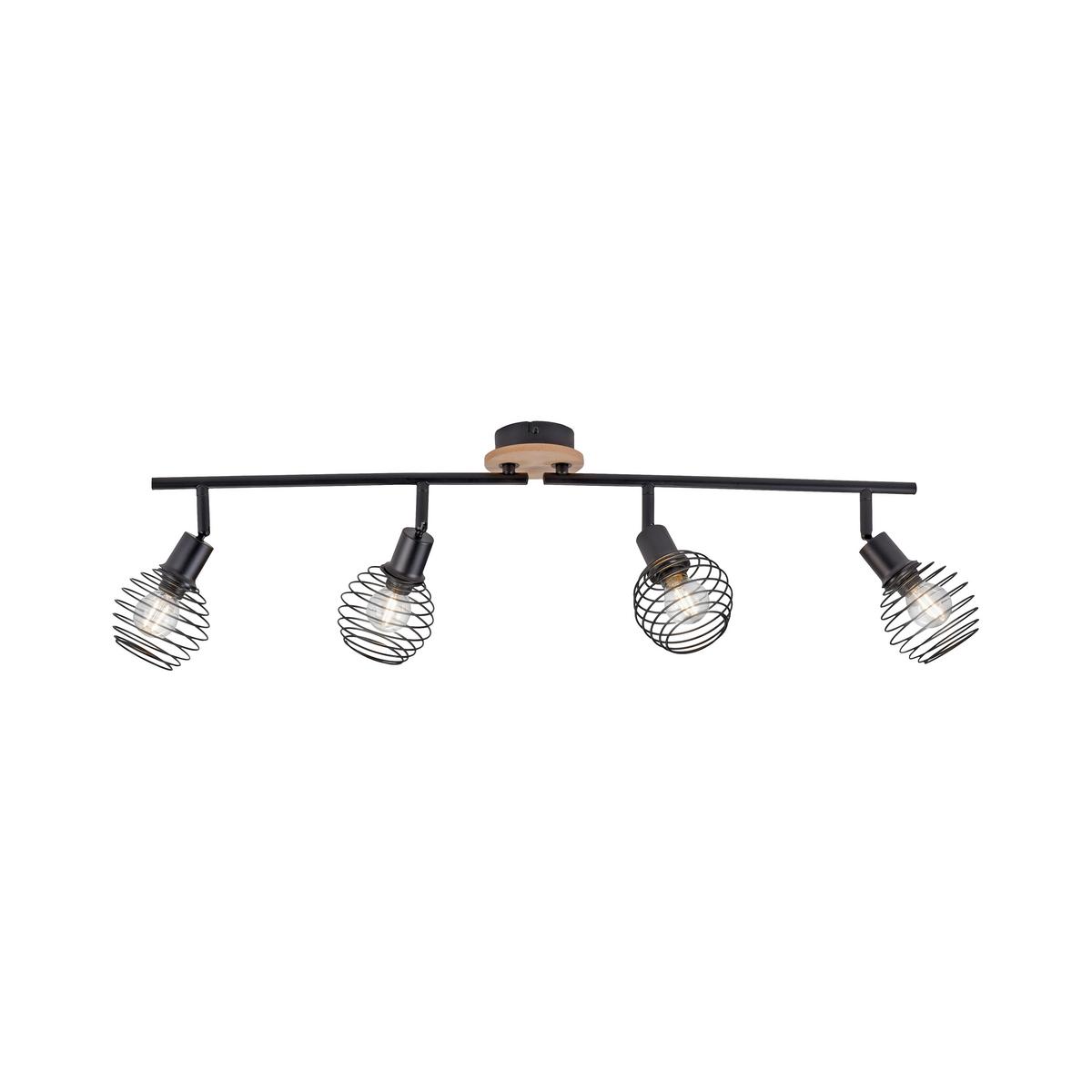 Deckenleuchte Eugen L: 92 cm 15924-79 Eugen - Schwarz, Natur, Holz/Kunststoff (92/87/24cm)