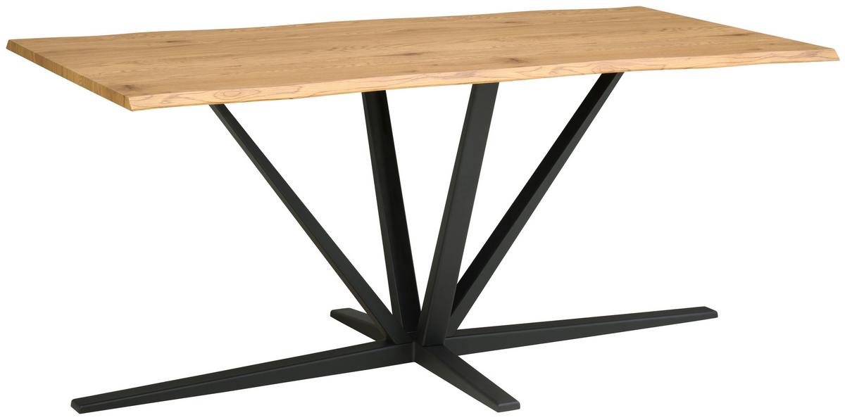 Étkezőasztal Pim 180 - tölgyfa színű/fekete, Modern, faalapú anyag/fém (180/76/90cm) - MID.YOU