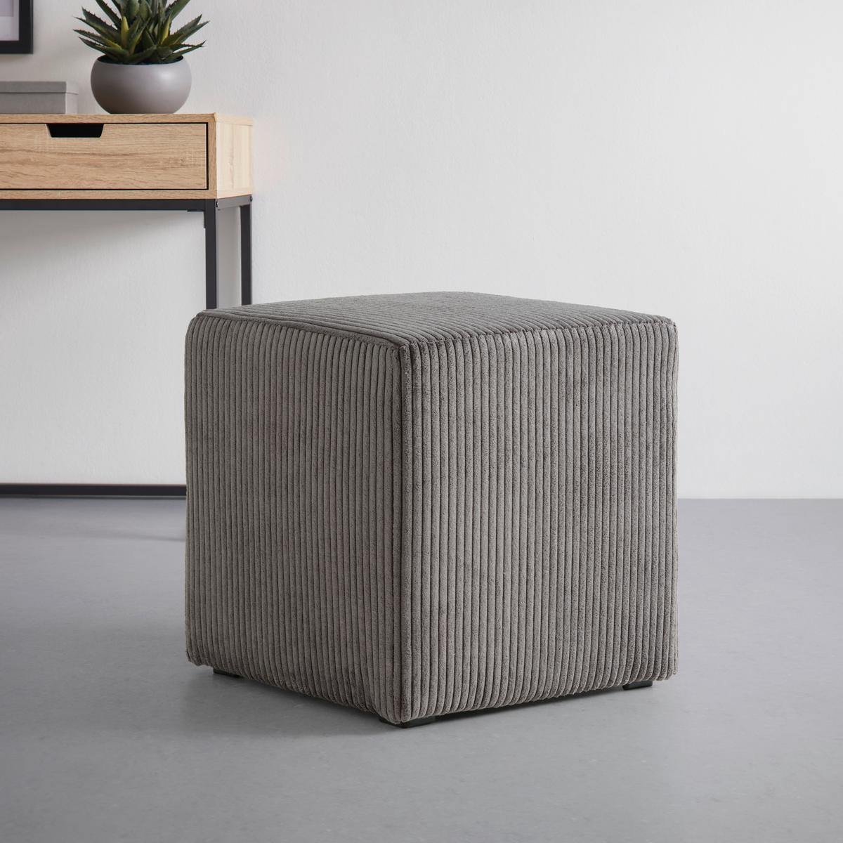 Taburetka BALI, tmavosivá - čierna/tmavosivá, Modern, textil (45/42/45cm) - Mömax