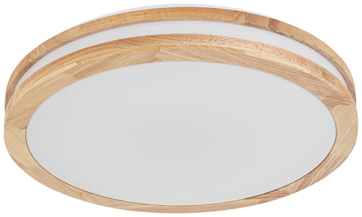 LED-Deckenleuchte Belinda - Eichefarben/Weiß, MODERN, Holz/Kunststoff (45/7,5cm) - Luca Bessoni