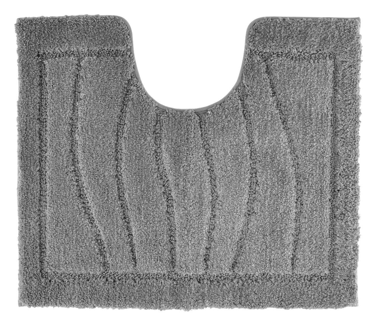 Wc-vorleger Mit Ausschnitt Lasse Graphit 50x60cm Waschbar - Graphitfarben, ROMANTIK / LANDHAUS, Textil (50/60cm) - James Wood