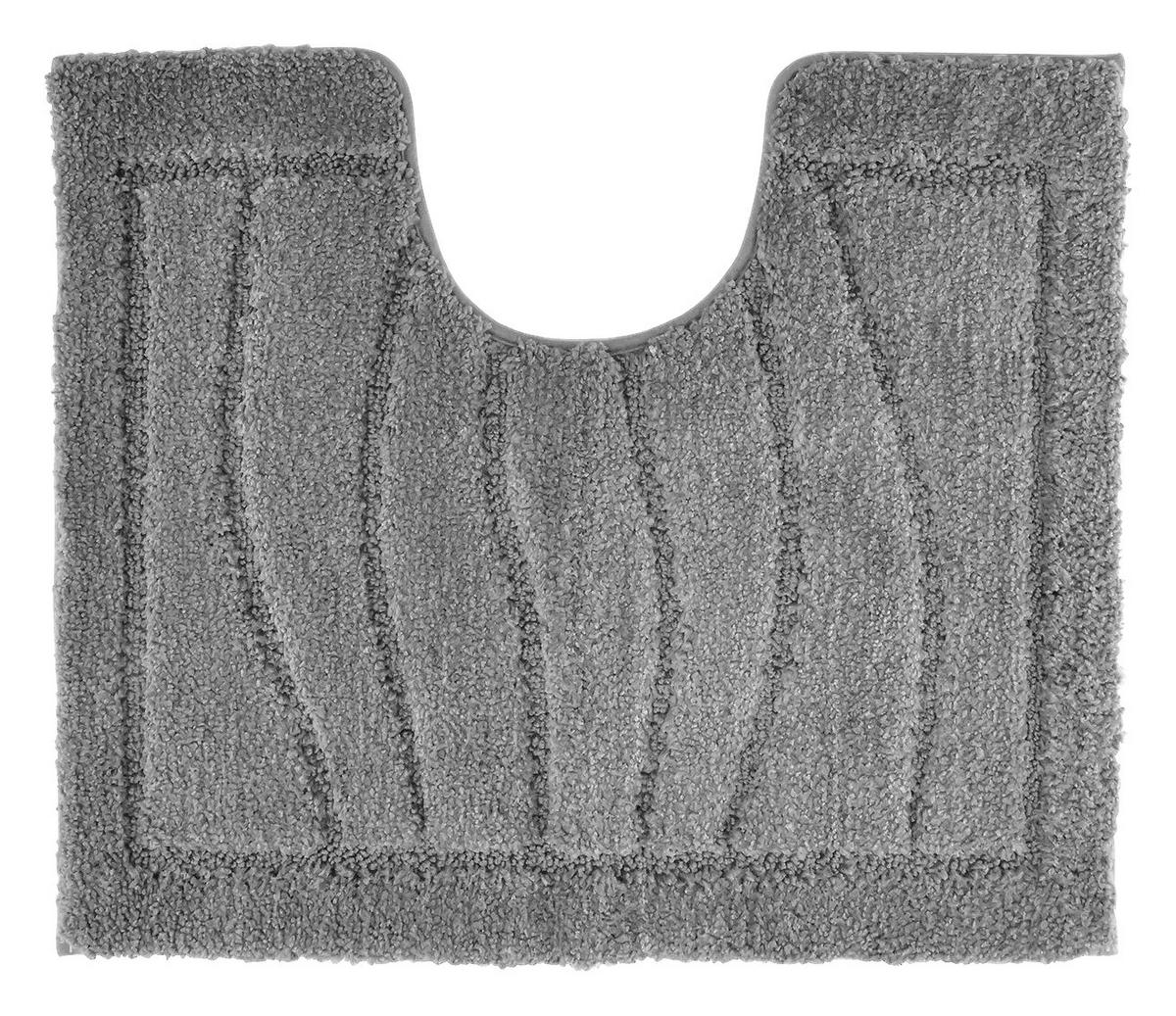 Wc-vorleger Mit Ausschnitt Lasse Graphit 50x60cm Waschbar - Graphitfarben, ROMANTIK / LANDHAUS, Textil (50/60cm) - James Wood
