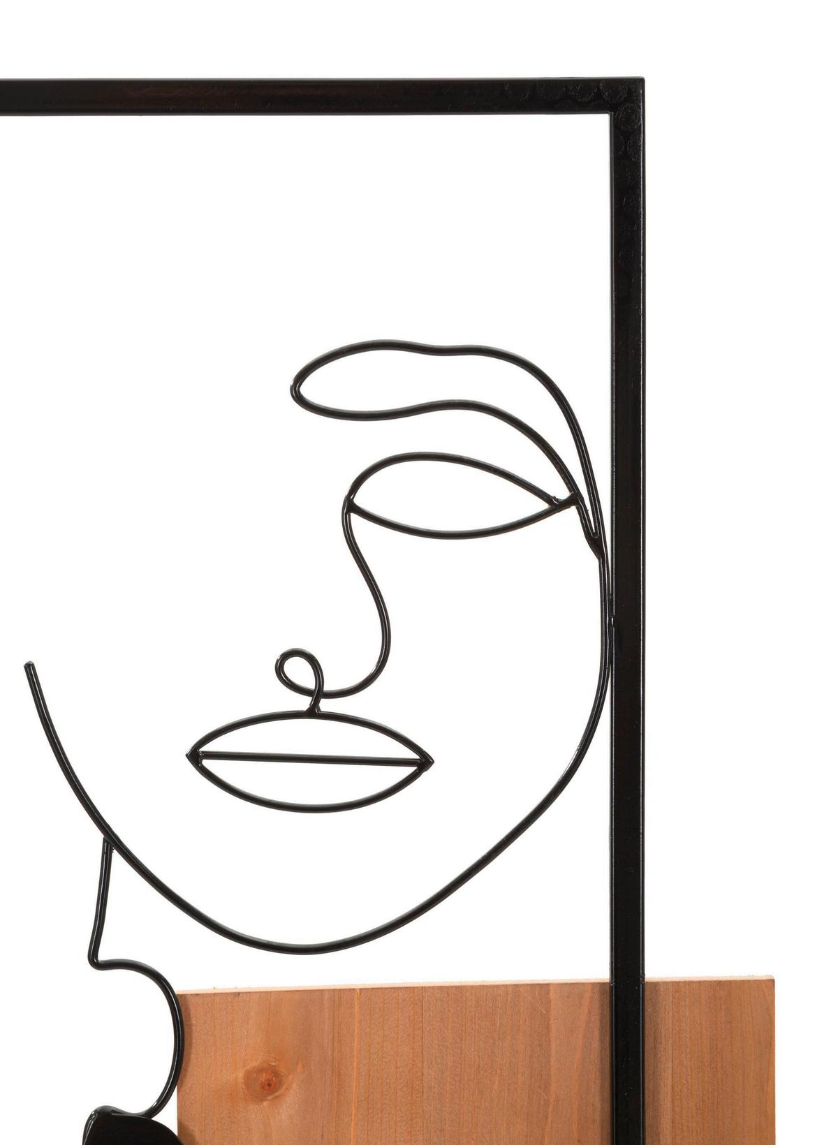 Wanddeko Iron And Wo Naturfarben, Schwarz B: 63,5cm - Schwarz/Naturfarben, Basics, Holzwerkstoff/Metall (63.5/90/2cm)