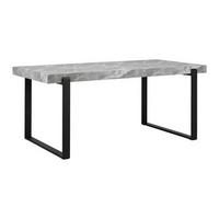 Jídelní stůl Mila 180x90 cm - šedá/černá, Moderní, kov/kompozitní dřevo (180/90/76cm) - Bessagi Home
