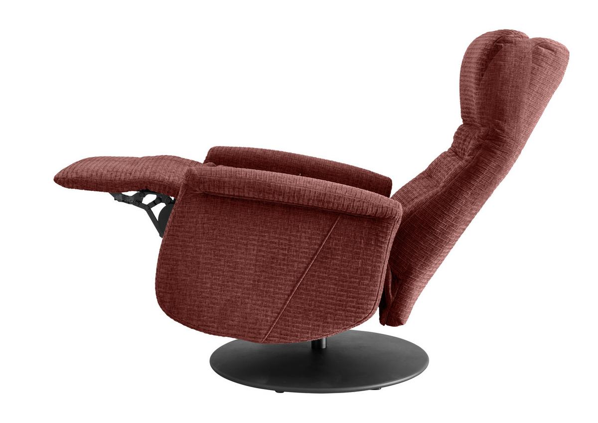 Relaxsessel Latina Koralle 360 Grad Drehbar, B: 72 Cm - Koralle/Schwarz, MODERN, Textil (72/118/85-165cm) - Livetastic