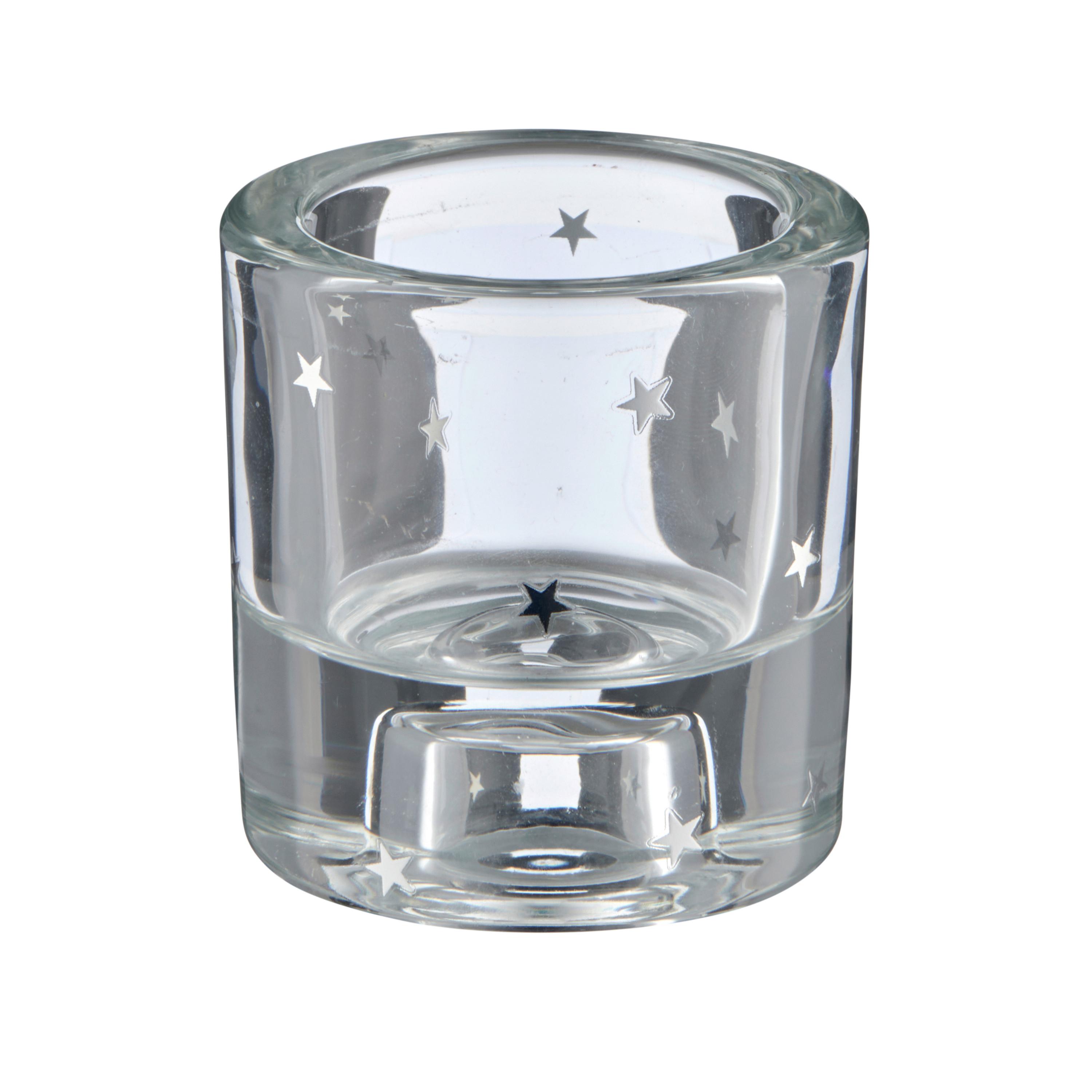 Svietnik na čajovú sviečku STERN I - číra/strieborná, Basics, sklo (6/6,5cm) - Mömax
