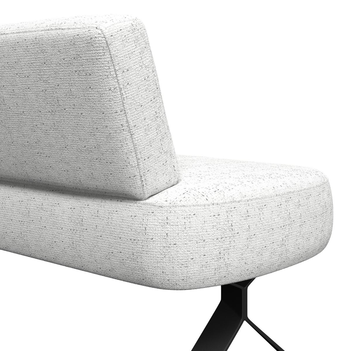 Eckbank weiß/Metallbeine Ulmo 248x176 cm - Schwarz/Weiß, MODERN, Textil/Metall (248/176cm)