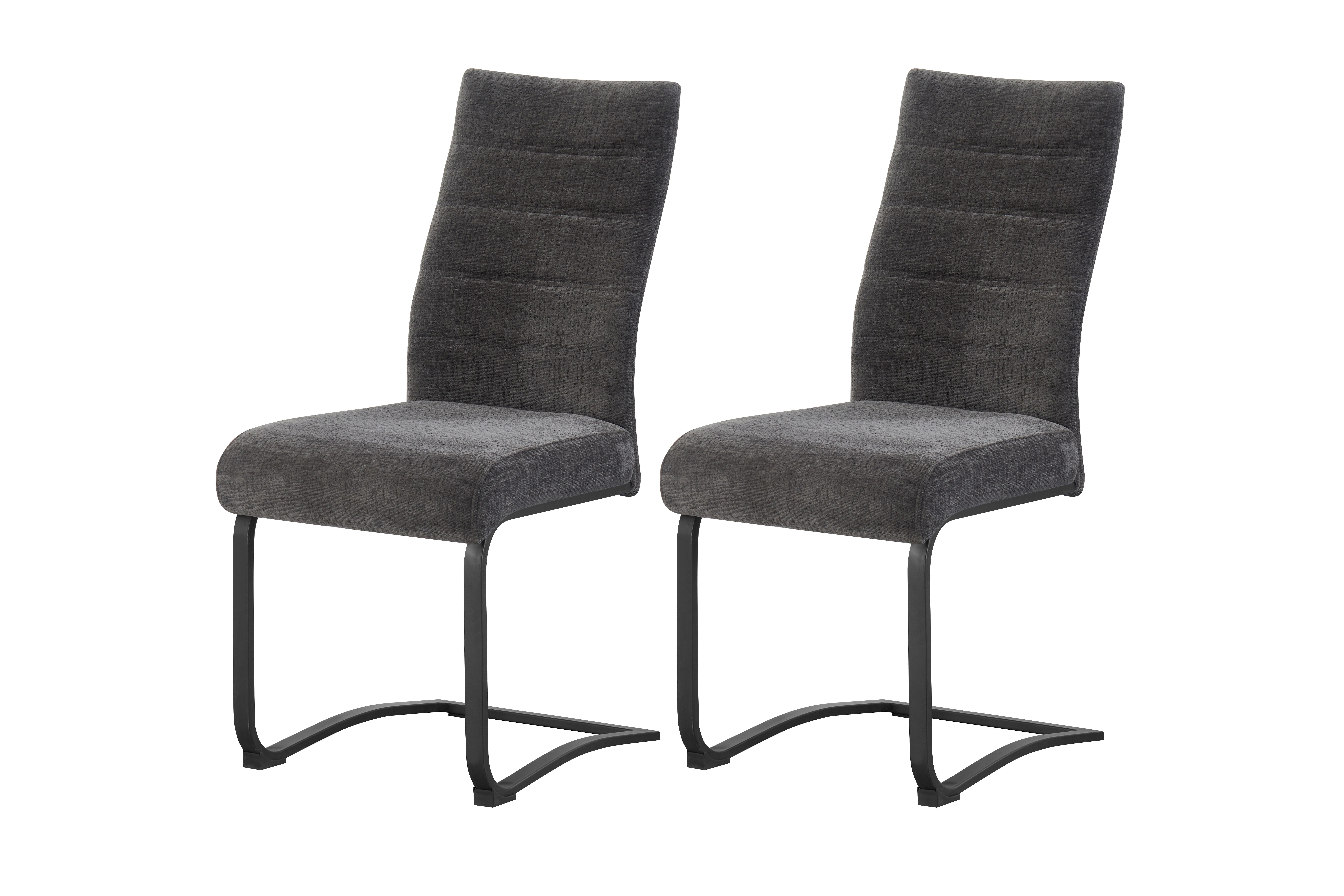 Schwingstuhl-Set Leni Anthrazit B: 43 cm - Anthrazit/Schwarz, MODERN, Textil/Metall (43/98/59cm) - MID.YOU