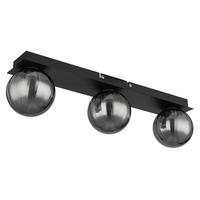 Bad-Deckenleuchte Ip44 Schwarz 3-Flammig - Schwarz, Design, Glas/Metall (50/10/12,5cm) - Globo