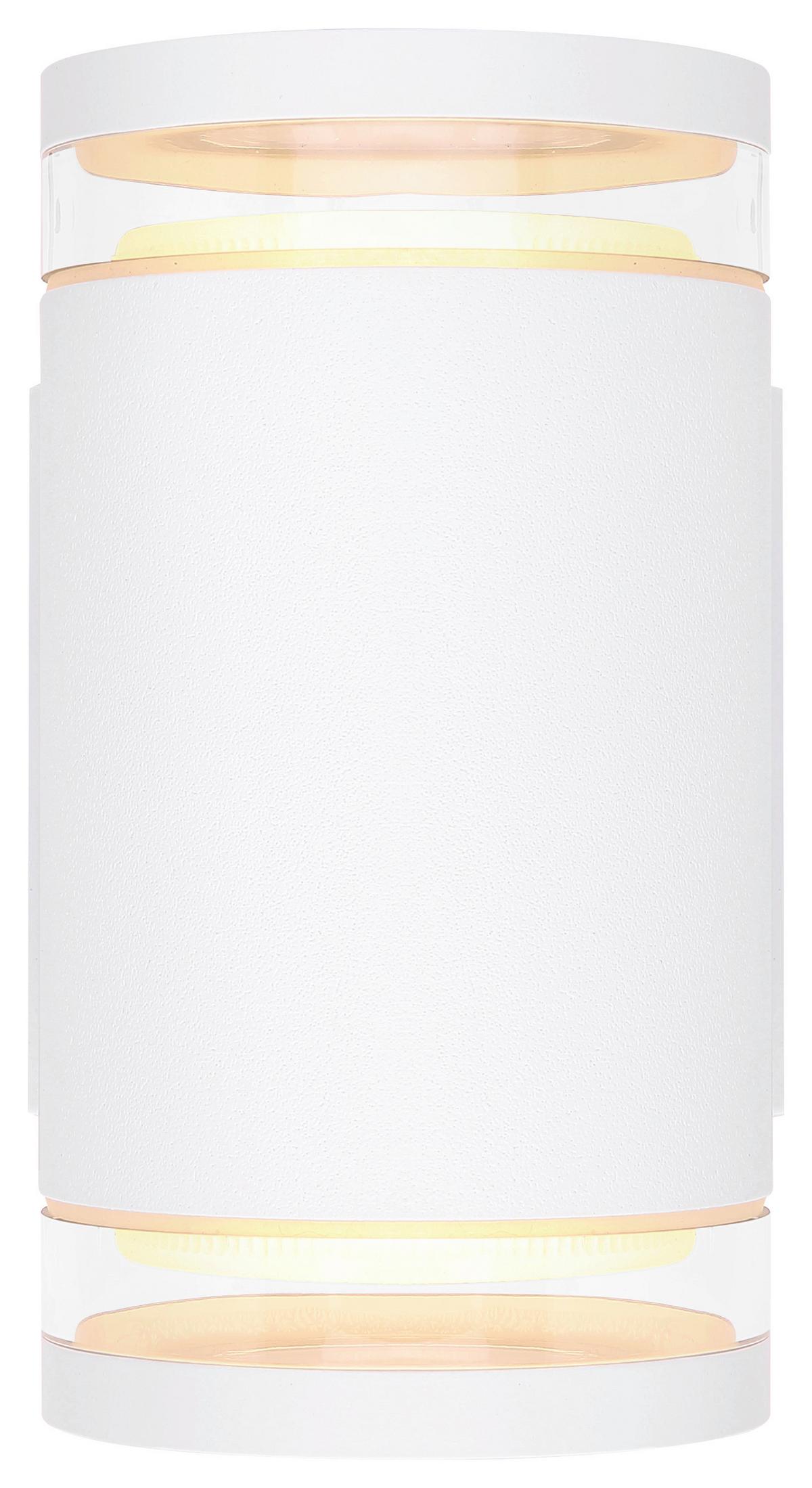 Led Außenleuchte Alcala 11 Watt Aluminium, Wandmontage - Klar/Weiß, Basics, Glas/Metall (10/16,5cm) - Globo