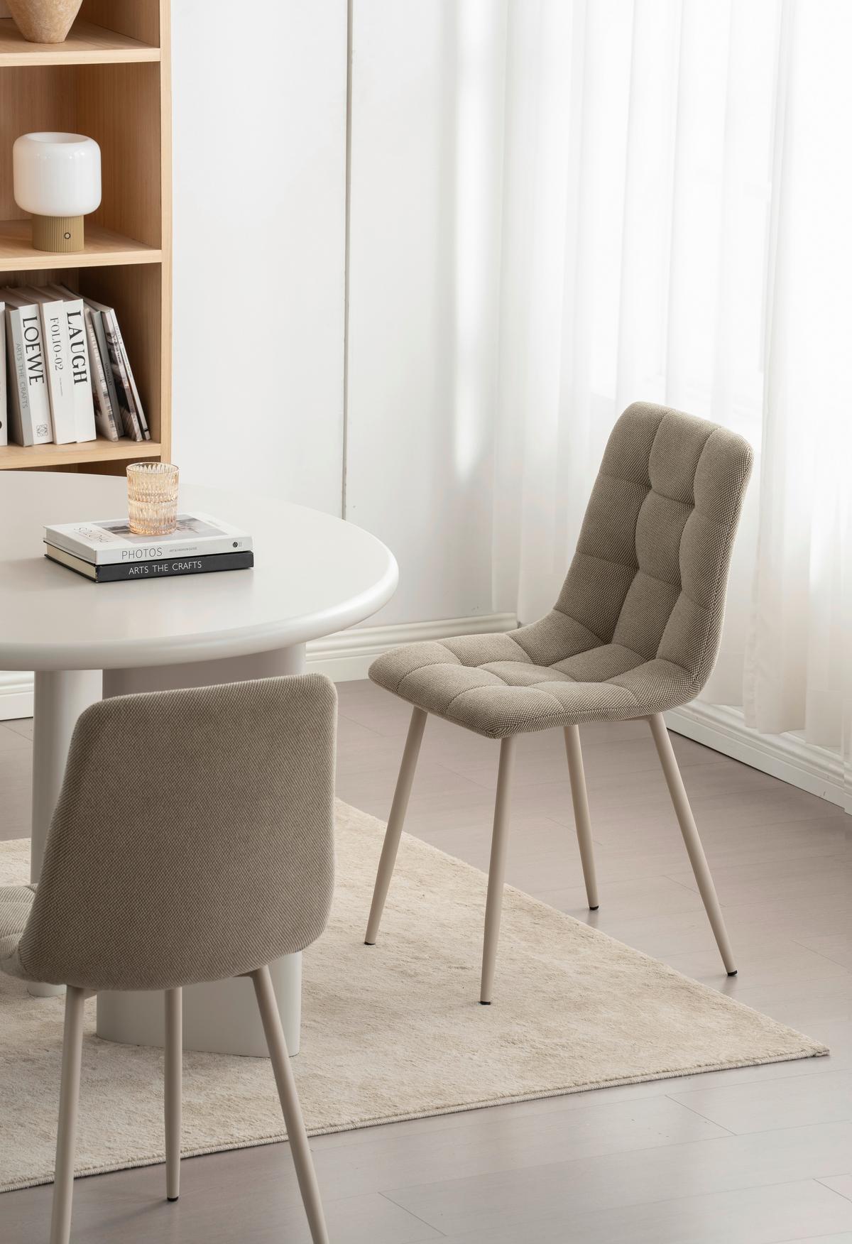 Polsterstuhl Adea Leinenoptik Taupe - Taupe/Beige, KONVENTIONELL, Holz/Textil (45/88/55cm) - P & B