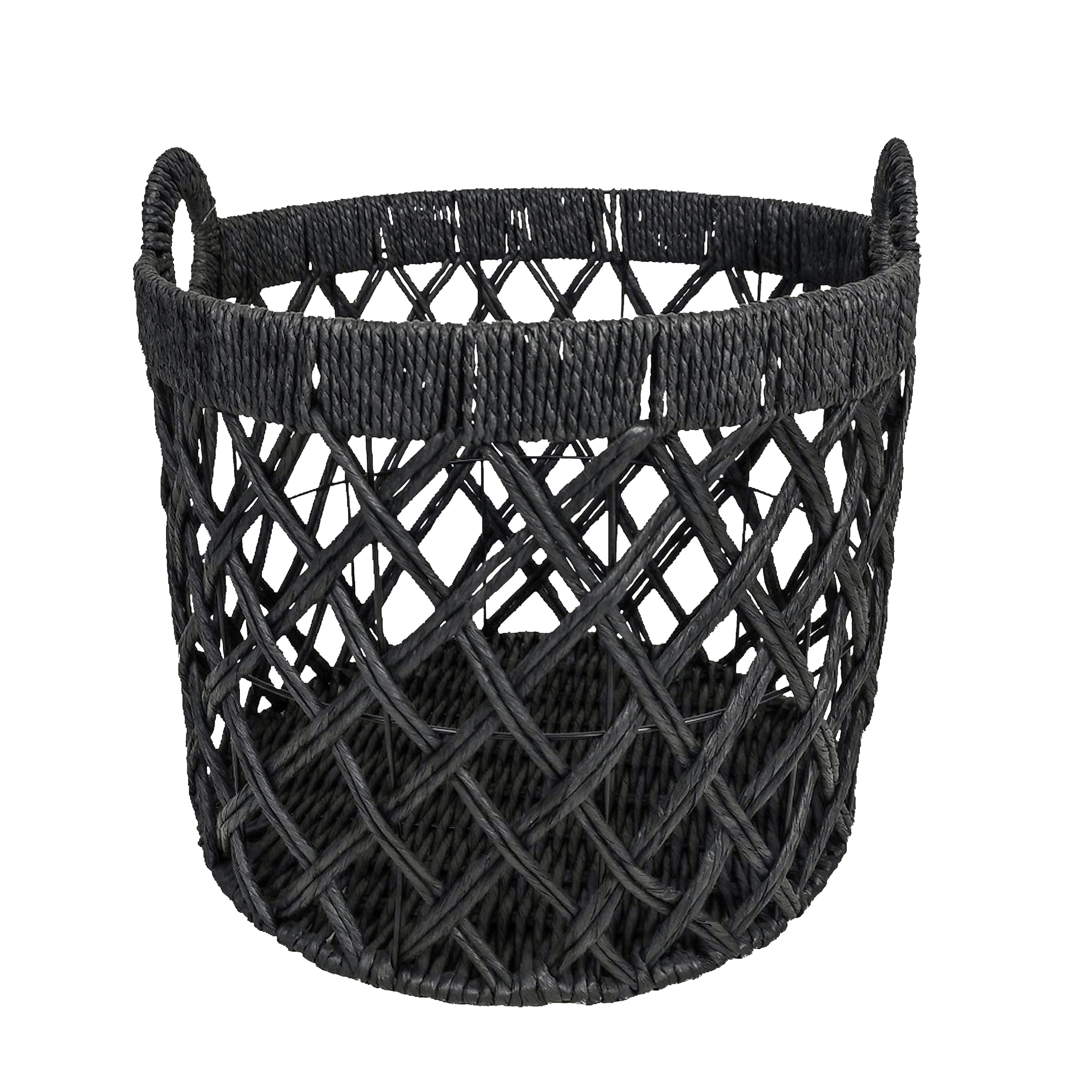 koš CHARLY - černá, Moderní, kov/papír (30/35cm) - Modern Living