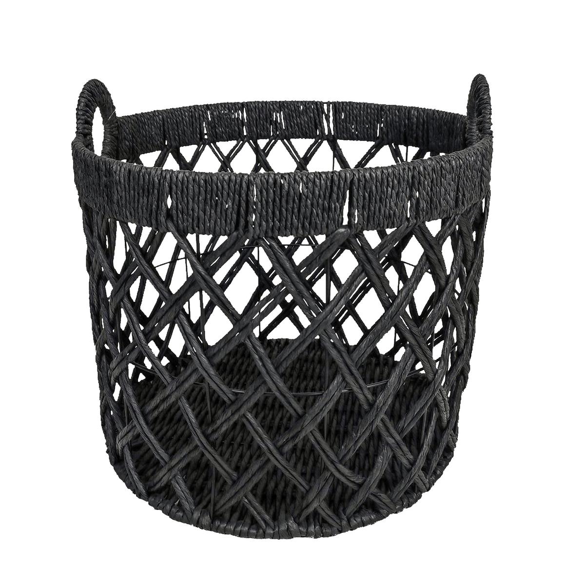 koš CHARLY - černá, Moderní, kov/papír (30/35cm) - Modern Living