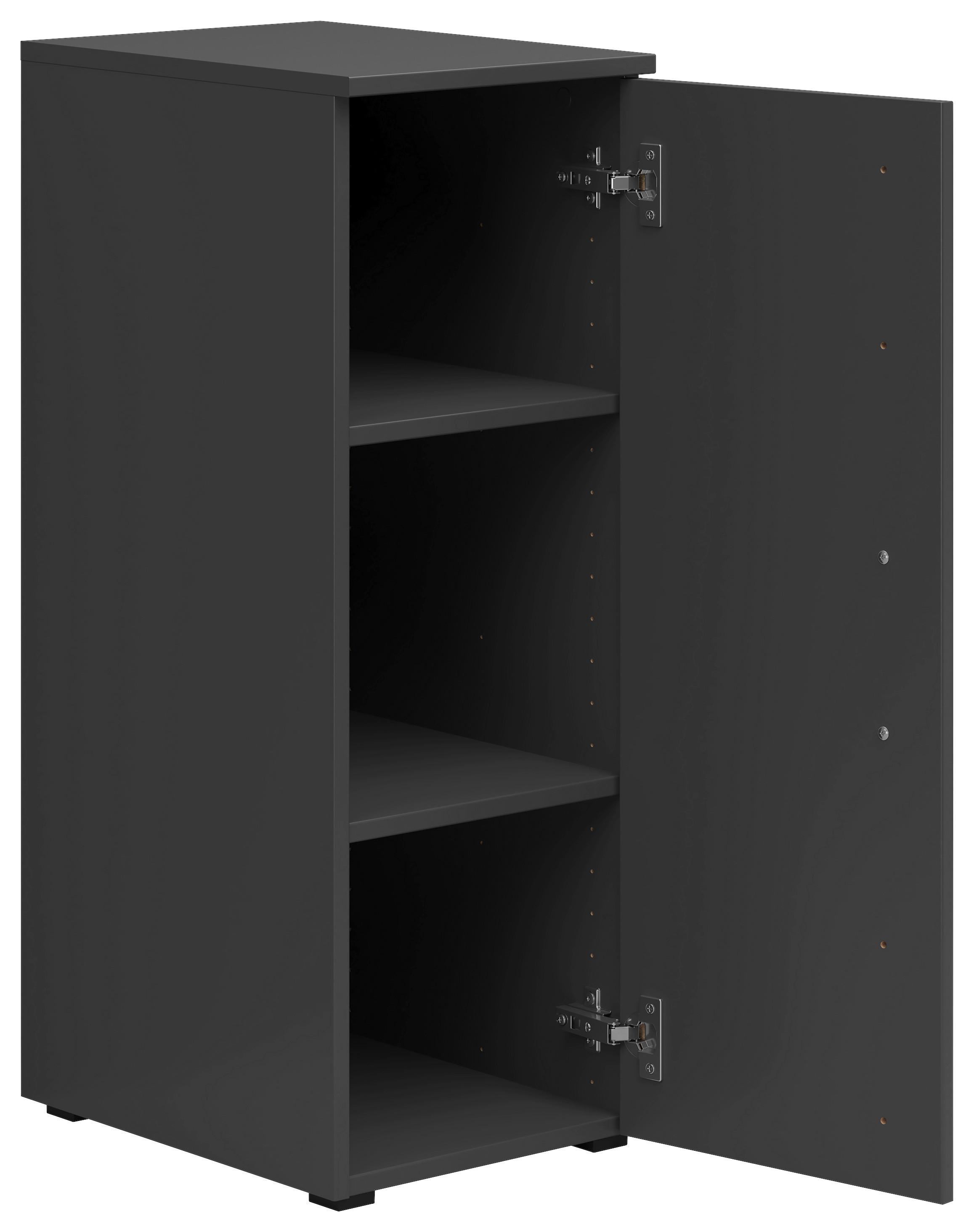 Skriňa Cabinet š: 30 cm - čierna/grafitová, Modern, kompozitné drevo/plast (30/83/40cm)