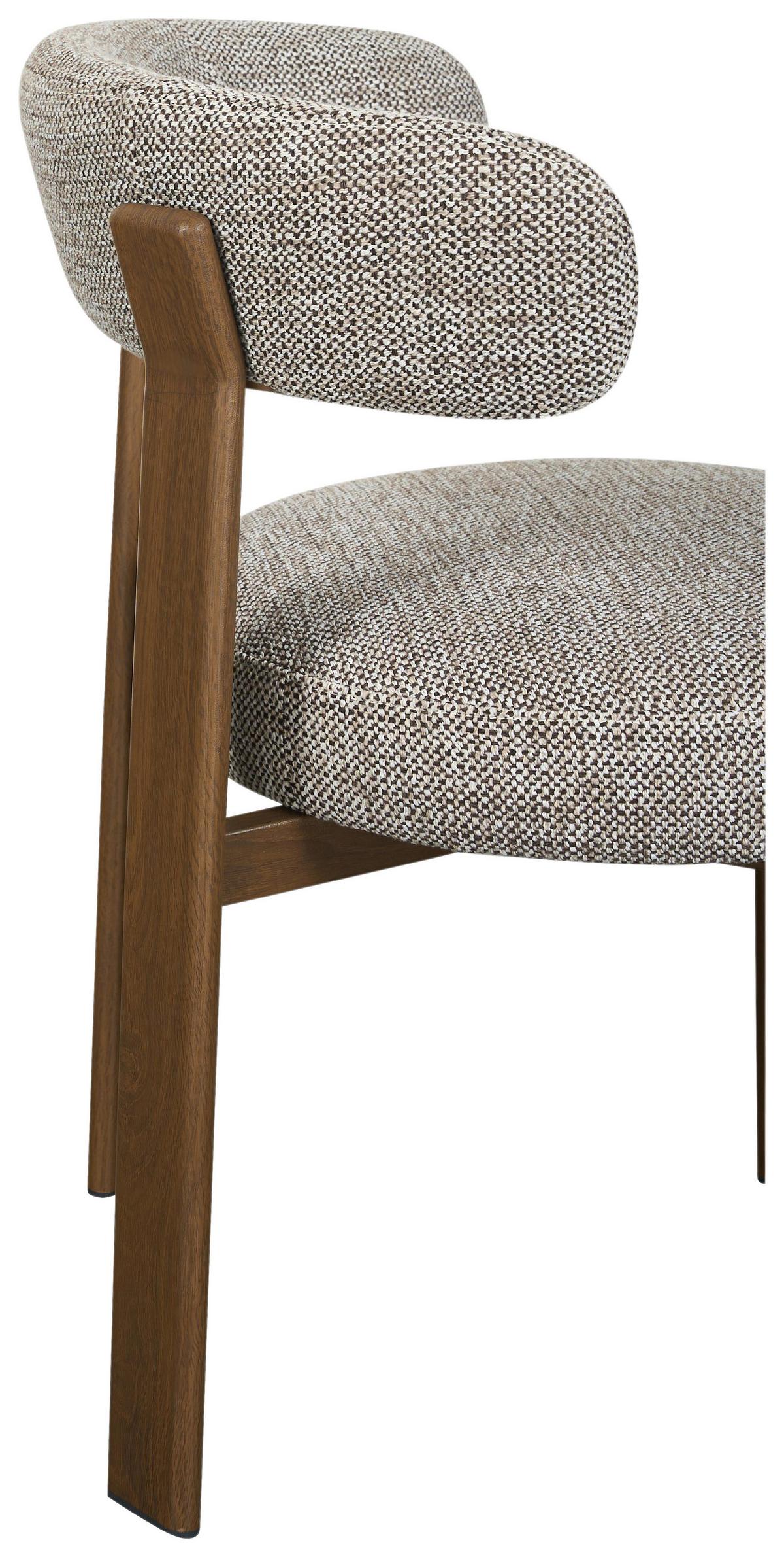 Stuhl Nantes Braun B: 55 cm - Walnussfarben/Braun, MODERN, Textil/Metall (55/75/56,5cm) - Livetastic