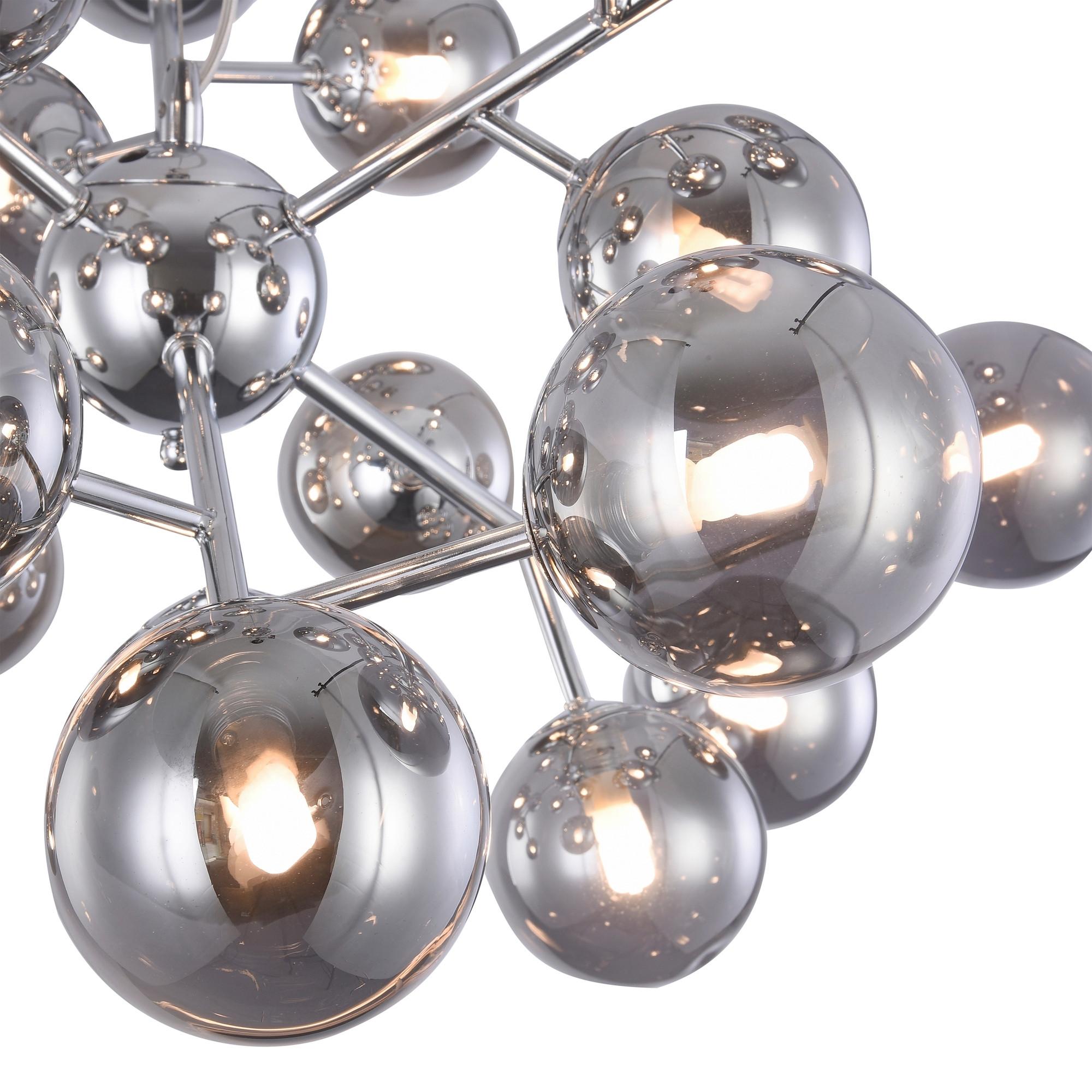 Pendelleuchte Dallas - Chromfarben/Grau, Trend, Glas/Metall (65/40cm) - MAYTONI