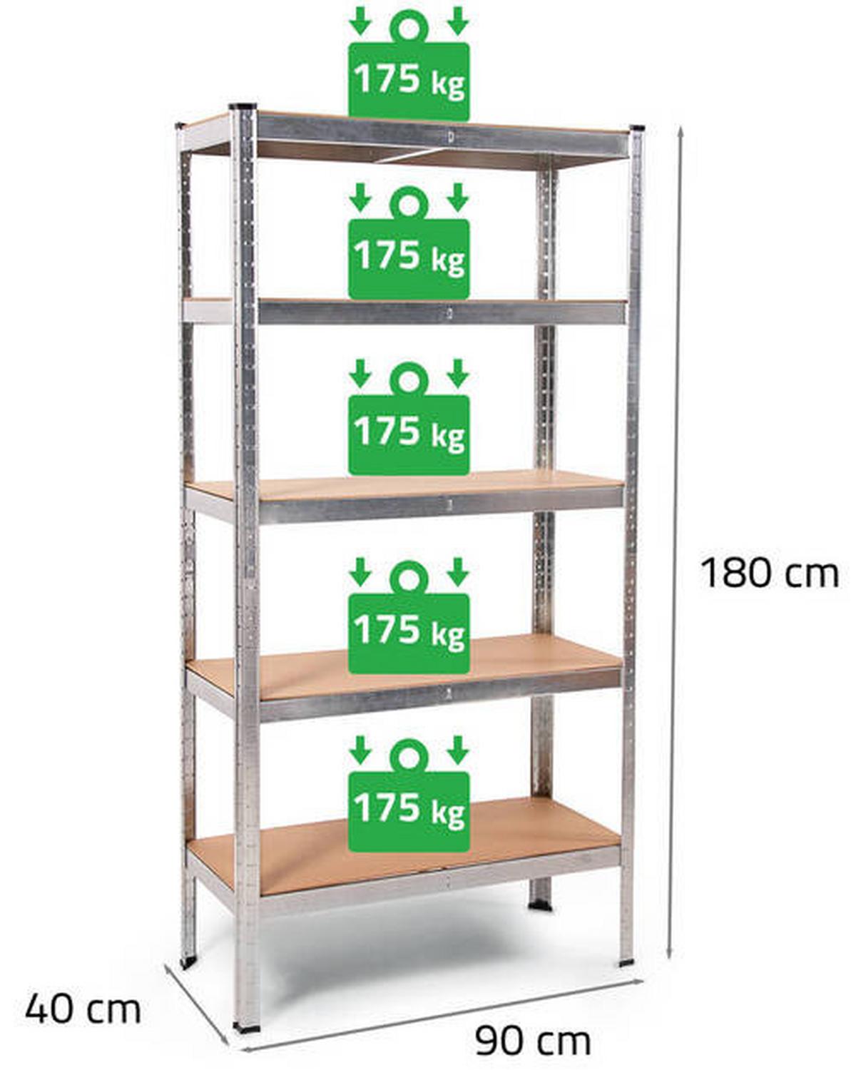 Regalsystem Silberfarben B: 90 cm höhenverstellbar - Silberfarben, Basics, Metall (90/180/40cm)