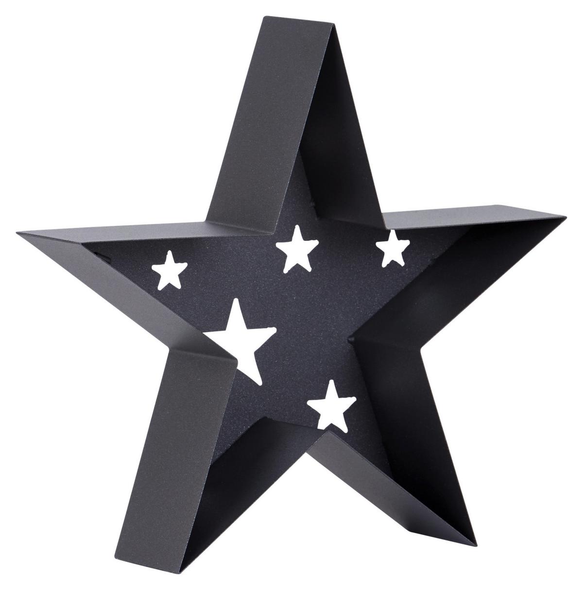 Weihnachtsdeko Stern Metall Stehend H: 33 cm - Grau, Basics, Metall (35/8/33cm)