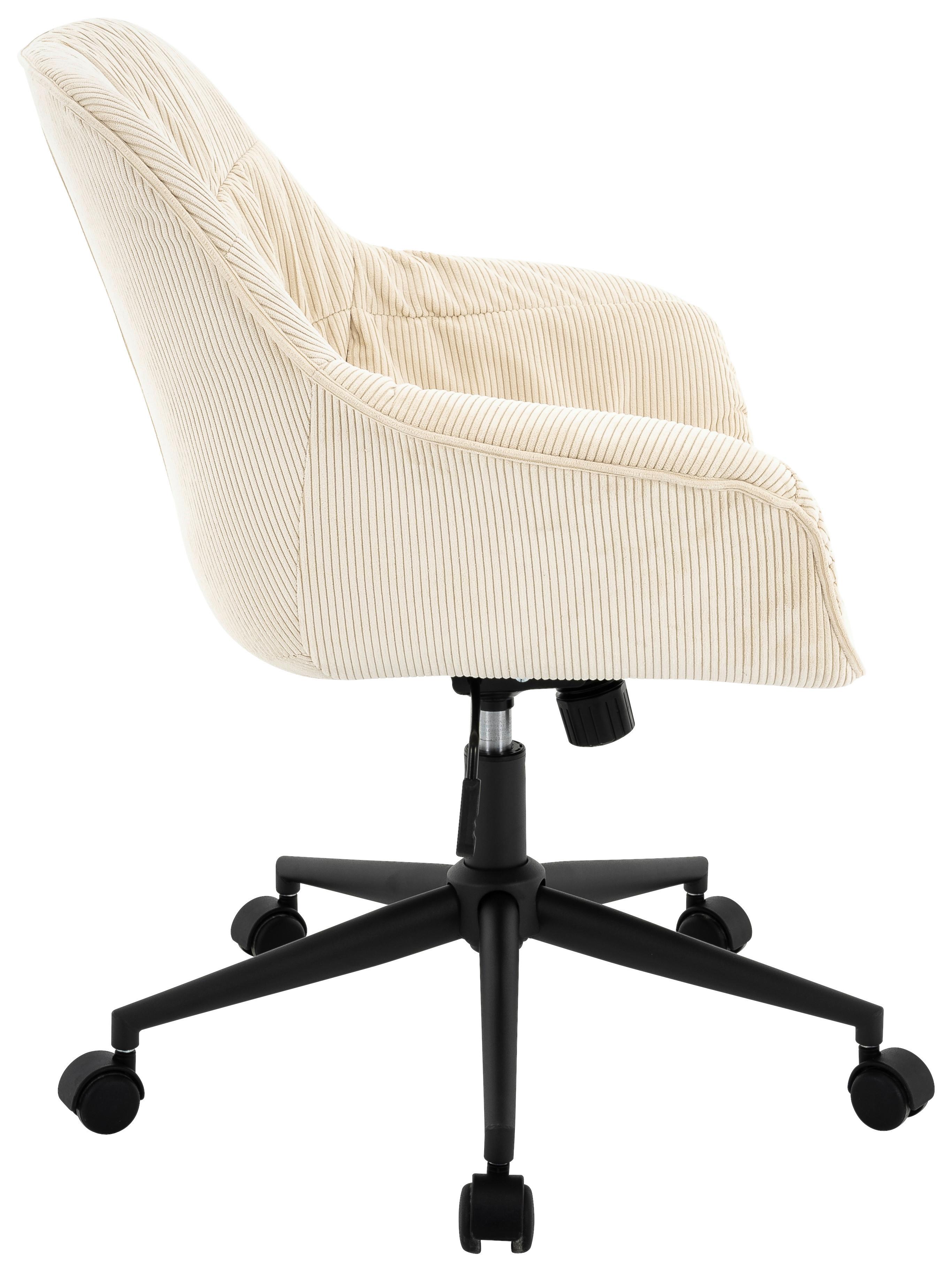 Kancelářske křeslo NIZZA 2 - černá/krémová, Moderní, kov/textil (69/95/64cm)