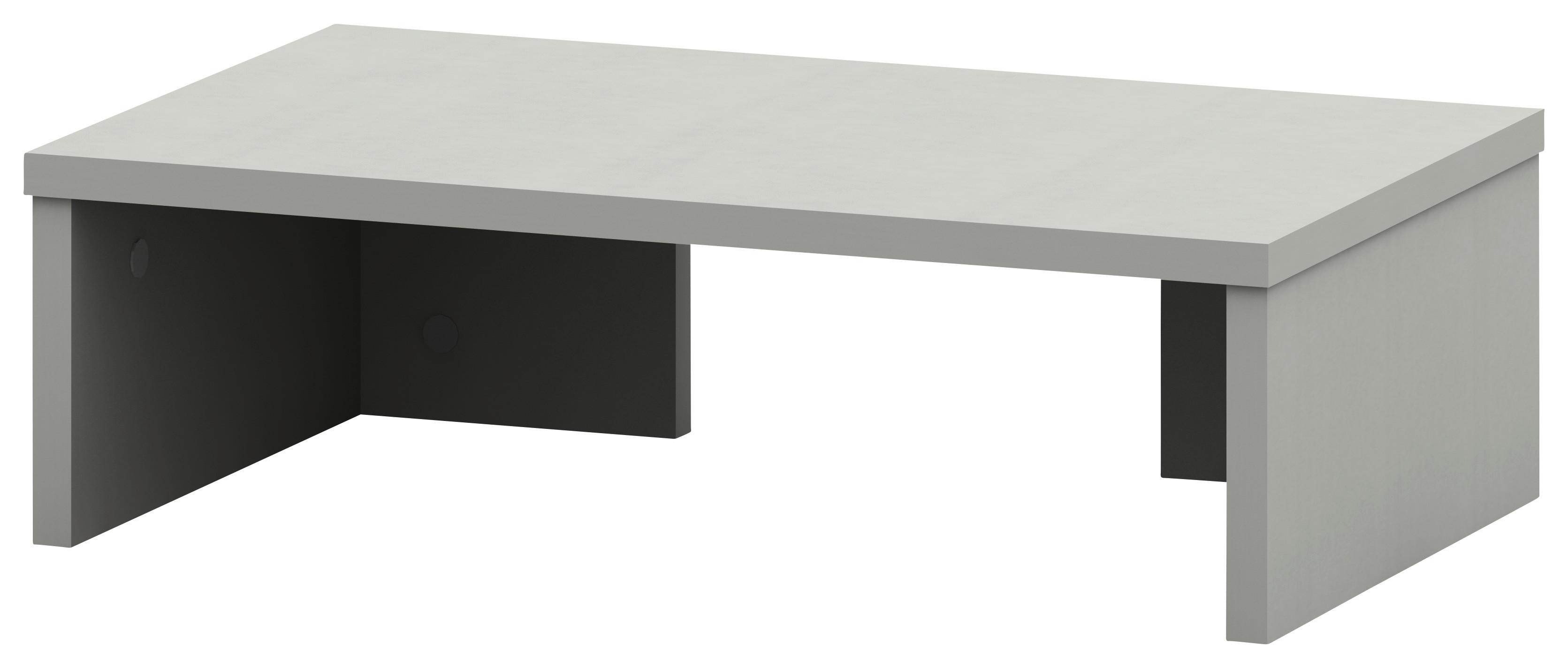 Schreibtischaufsatz B 50cm H 14,5cm Moni, Silber - Alufarben, MODERN, Holzwerkstoff (50/14,5/30cm)