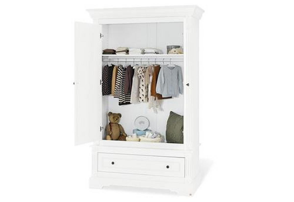 Babykleiderschrank 143467 Emilia - Weiß, Trend, Holzwerkstoff (128/208/58cm) - Pinolino