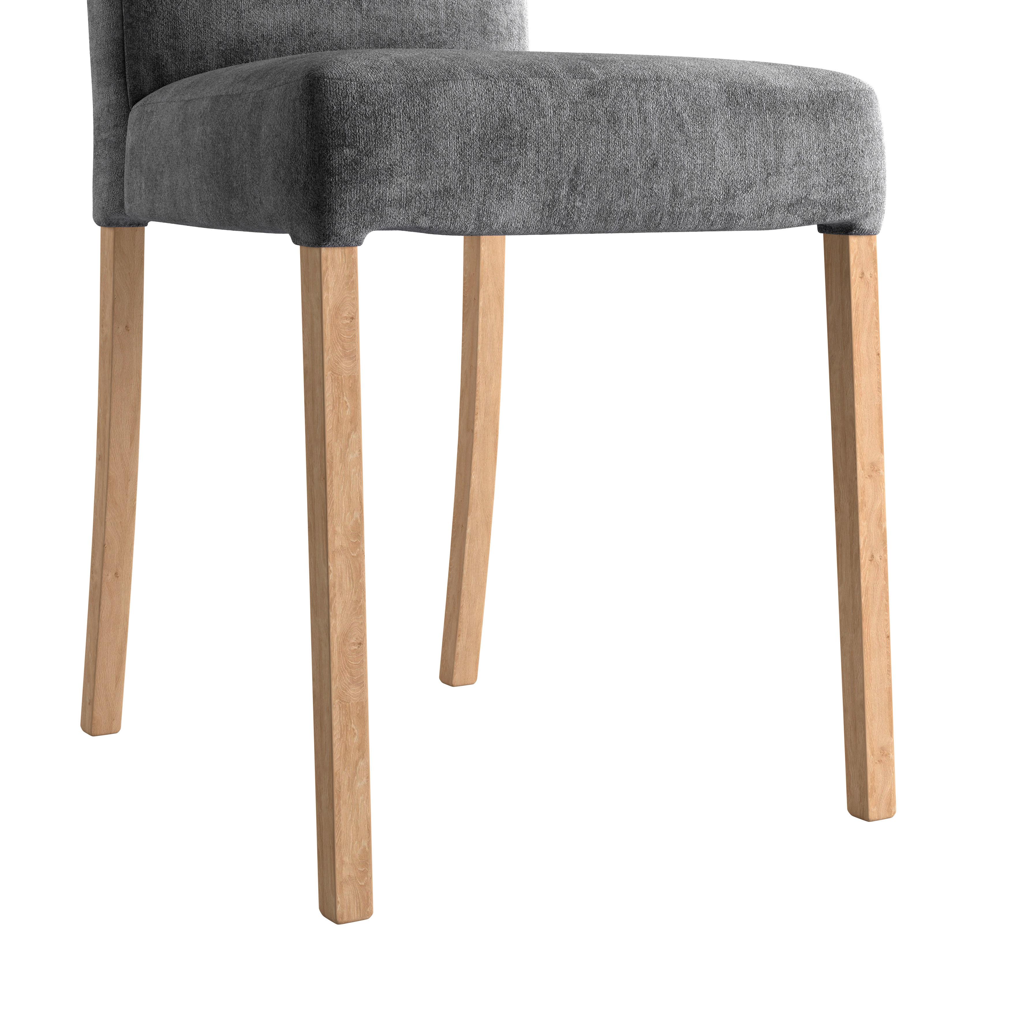 Vierfußstuhl Emma Ii Webstoff Schwarz, B: 43 Cm - Eichefarben/Schwarz, KONVENTIONELL, Holz/Textil (43/91/58cm)