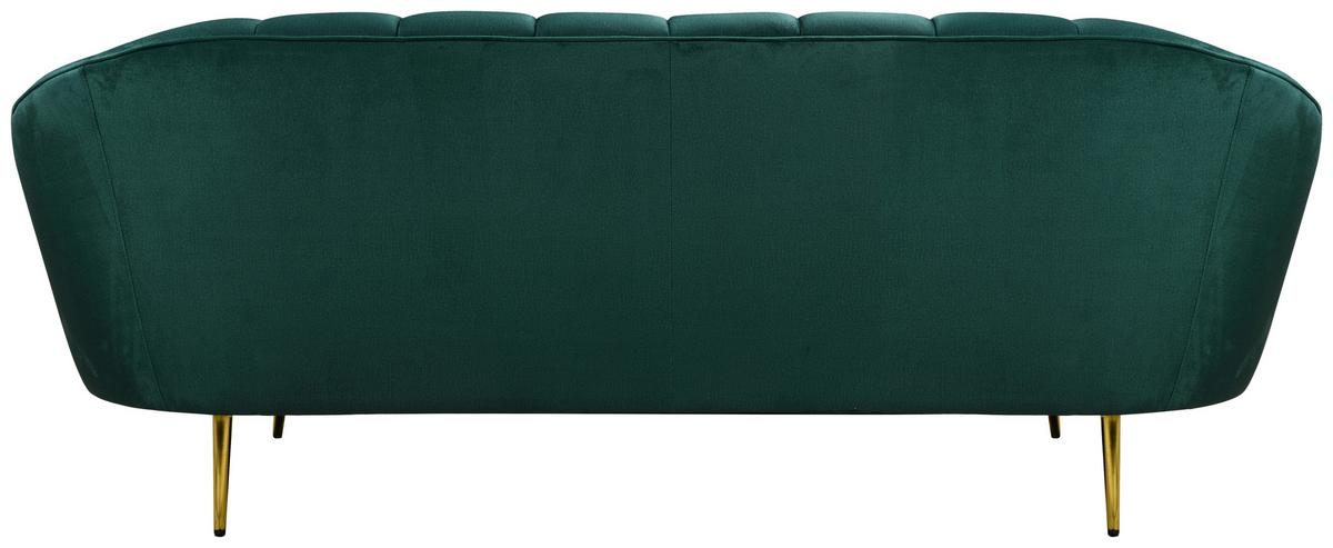 Třímístná pohovka STELLA, zelená - zelená/barvy mosazi, Design, kov/dřevo (210/82/90cm) - Livetastic