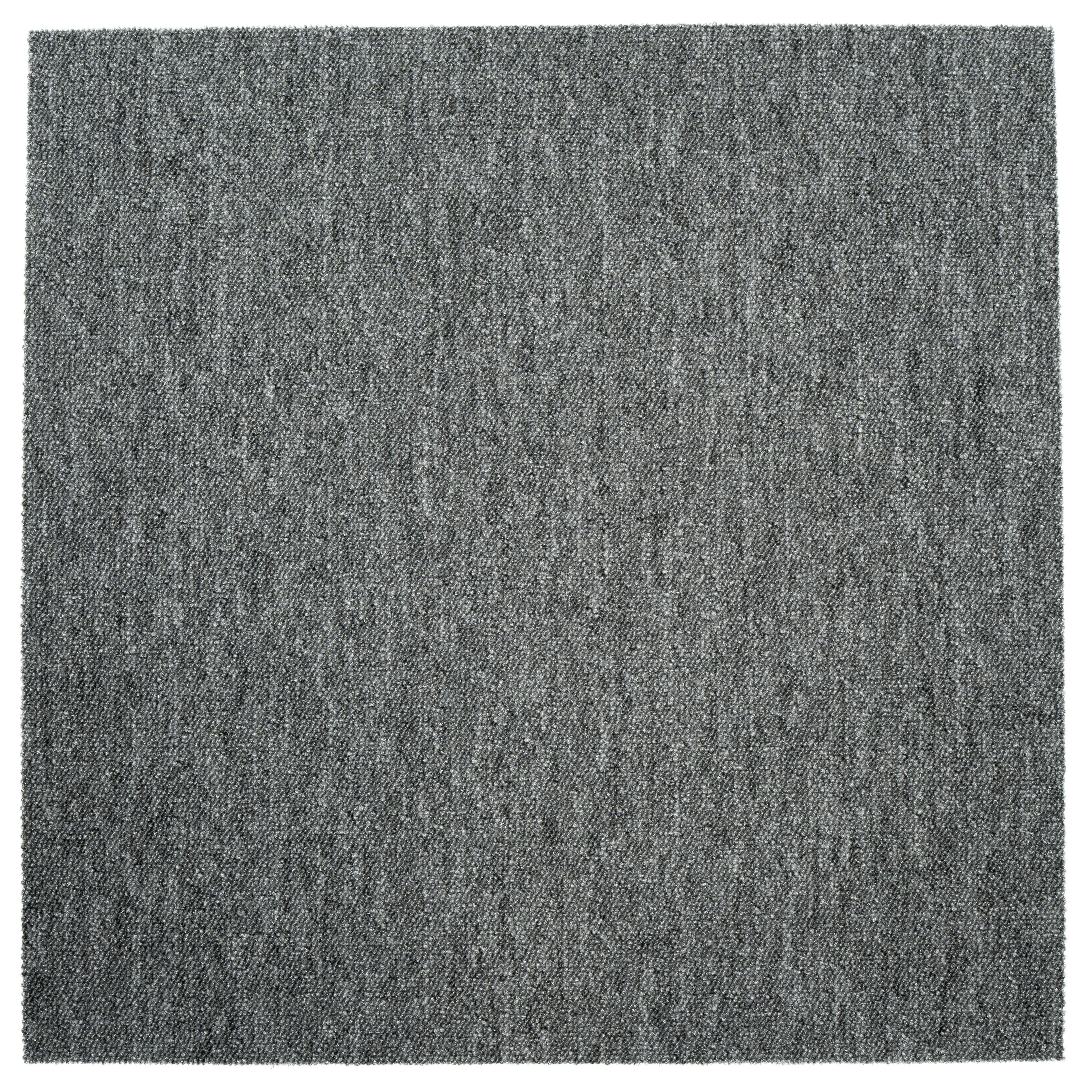 Teppichfliese Hellgrau Sparkle 50x50cm Florhöhe 3,5mm - Hellgrau, Basics, Textil (50/50cm)