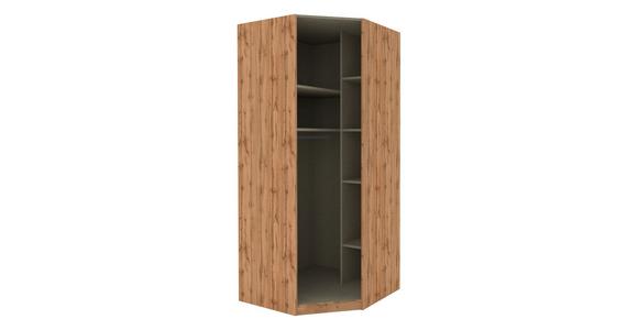 Eckschrankkorpus 91,1cm Unit Wotan Eiche/Twist Dekor - Schlammfarben/Eiche Wotan, MODERN, Holzwerkstoff (91,1/210/91,1cm) - Ondega