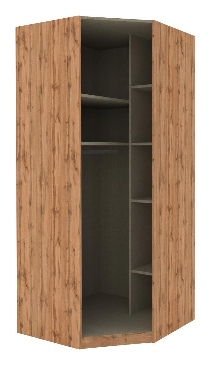 Korpus Rohovej Skrine Unit - dub wotan, Moderný, kompozitné drevo (91,1/210/91,1cm) - Ondega
