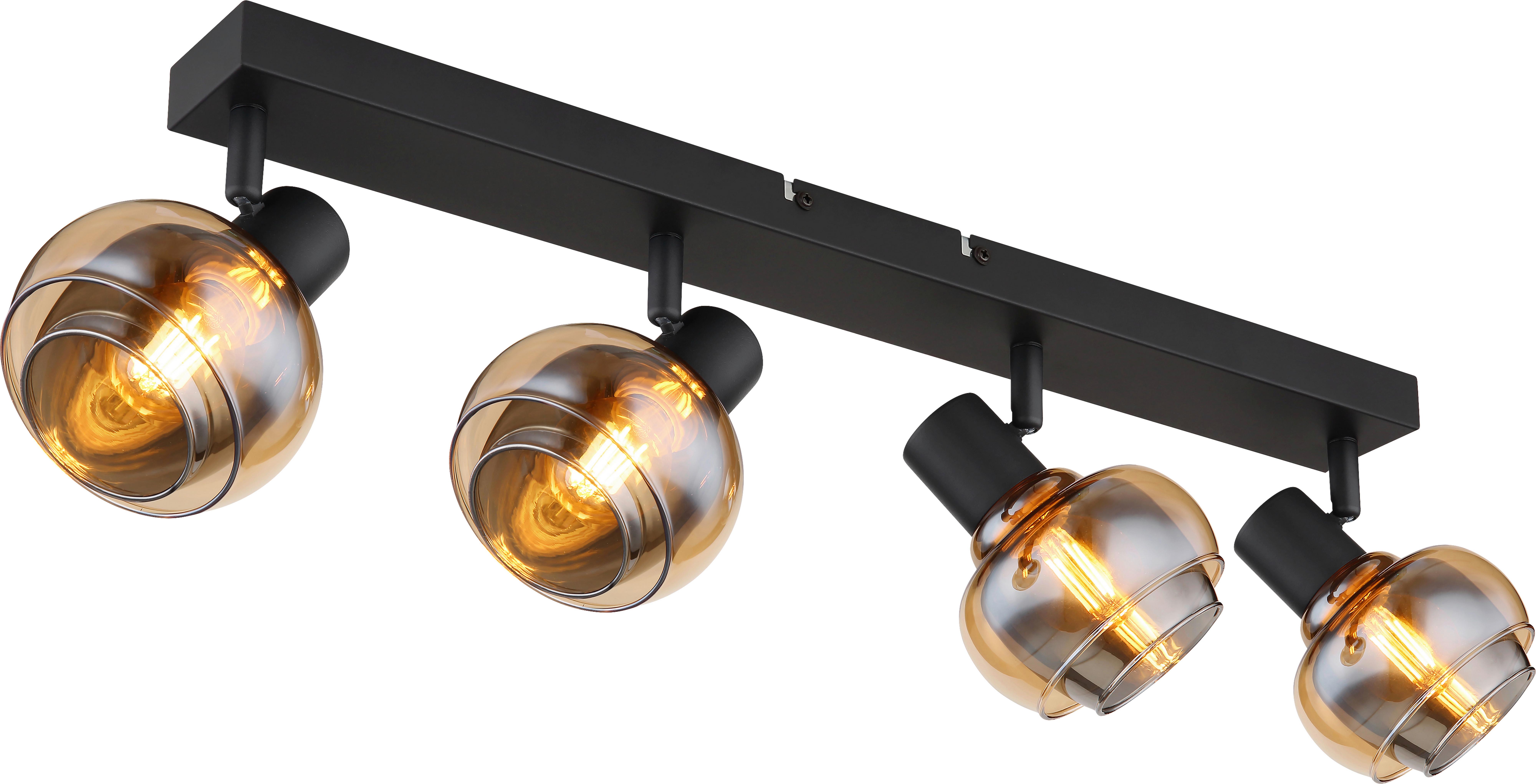 Strahler Juliana - Bernsteinfarben/Schwarz, MODERN, Glas/Metall (56/12,5/13,5cm) - James Wood