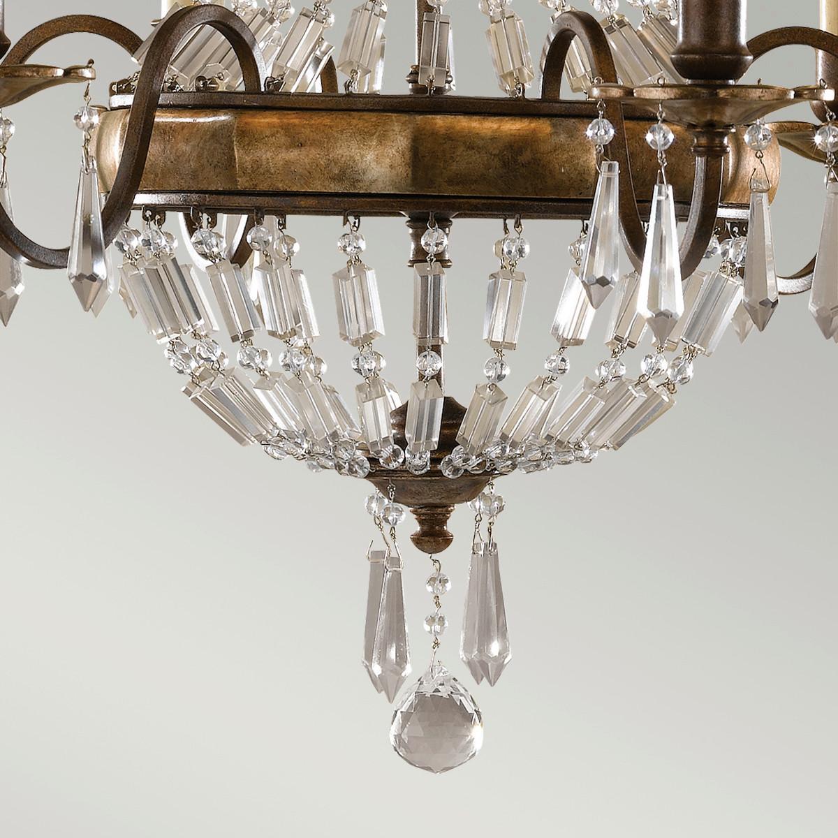 Kronleuchter Fe-Bellini H: 81,5 cm 6-Flammig - Bronzefarben, KONVENTIONELL, Glas/Metall (68.6/81.5cm) - Elstead Lighting