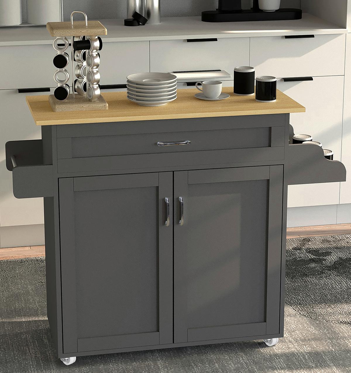 Servierwagen Pastano Anthrazit Eiche Dekor B: 114 Cm - Honigeiche/Anthrazit, Basics, Holzwerkstoff/Kunststoff (114/89/39cm) - MID.YOU