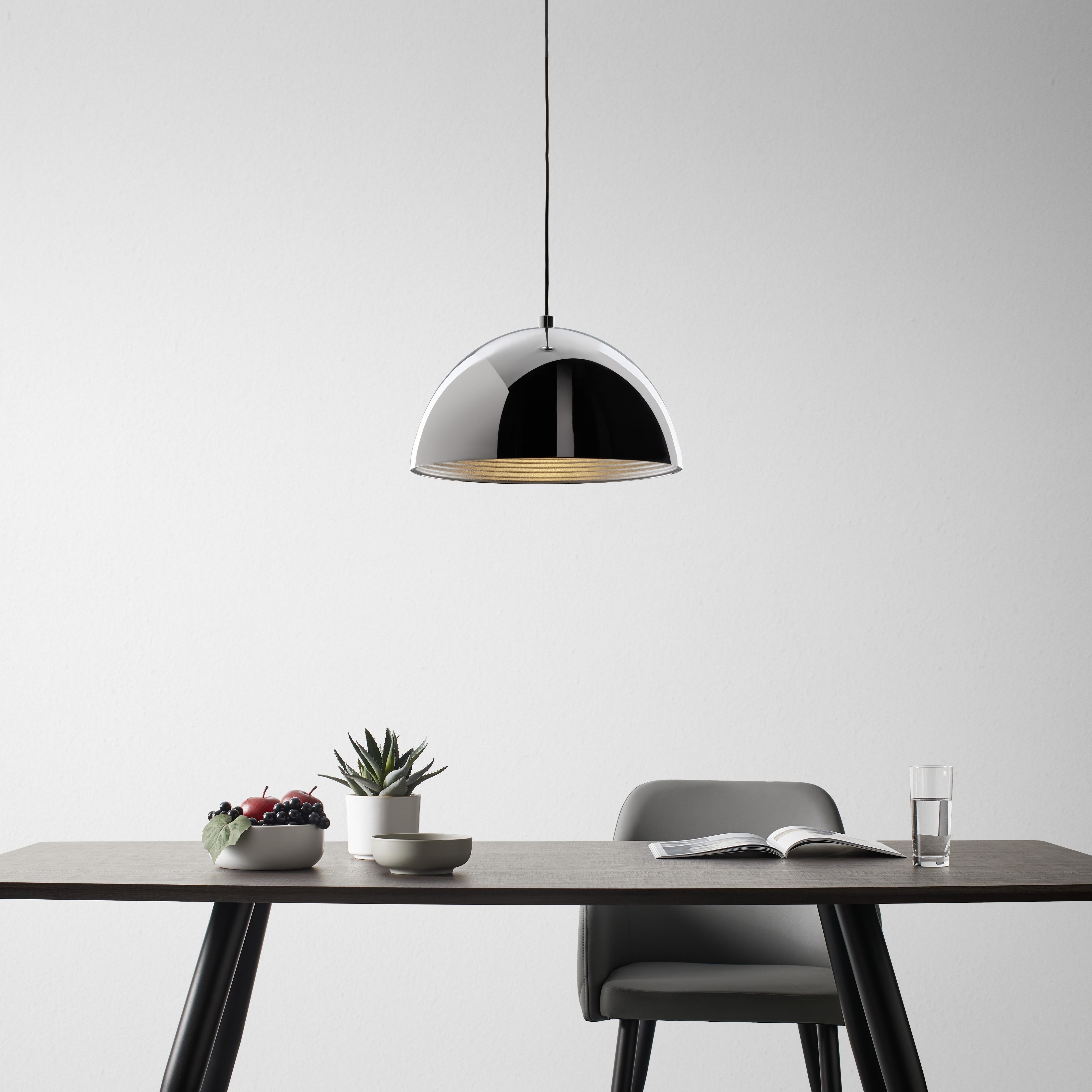 Závesná Lampa Jaden - chrómová, Moderný, kov (40/120cm) - Modern Living