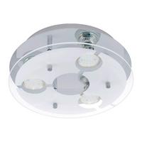 Led-deckenleuchte Cabi Ø 27 Cm 3-Flammig - Chromfarben/Weiß, Basics, Glas/Metall (27/8,5cm) - Eglo