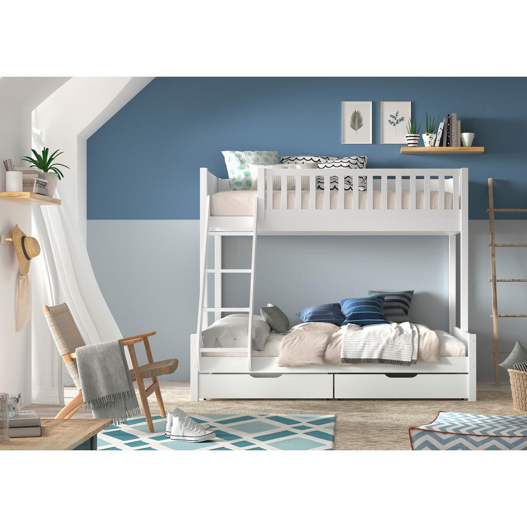 Etagenbett Scott Weiß Echtholz Inkl. Zubehör