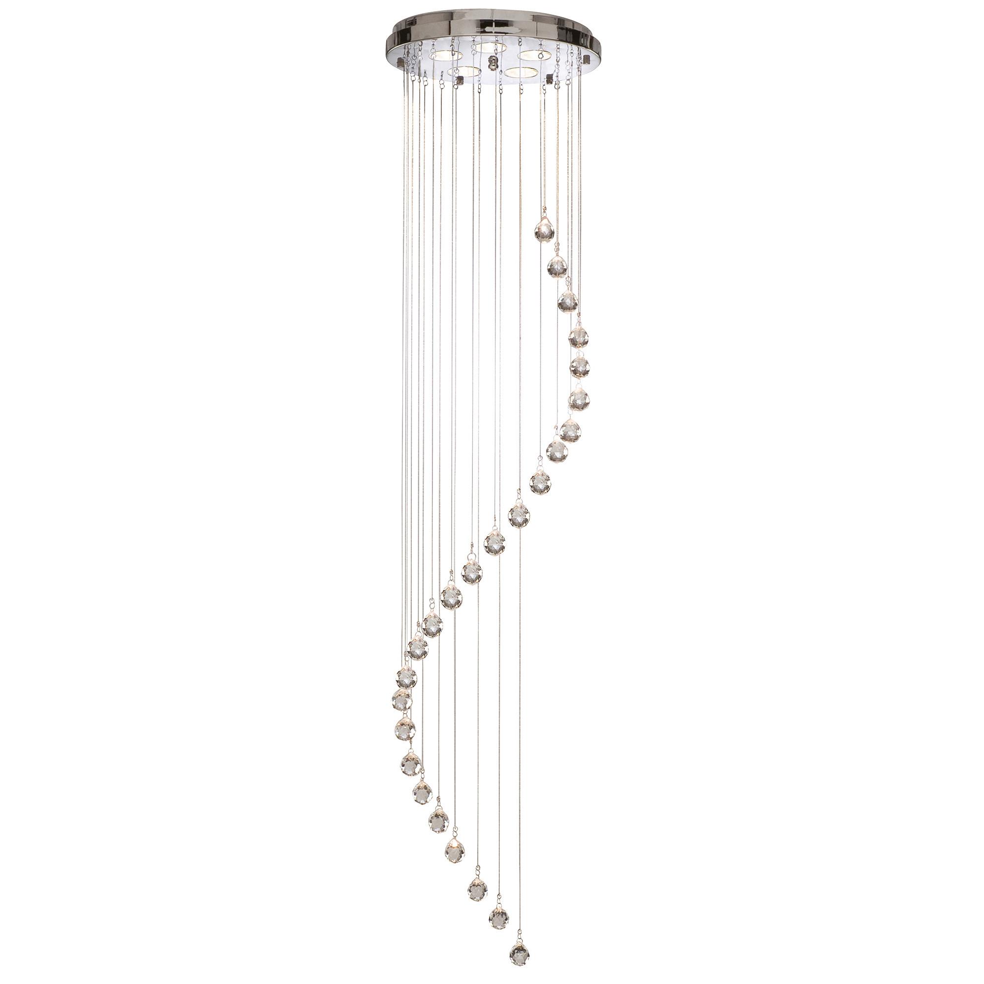 Deckenleuchte 5742cc Hallway - Chromfarben, Design, Glas/Metall (30/180cm)