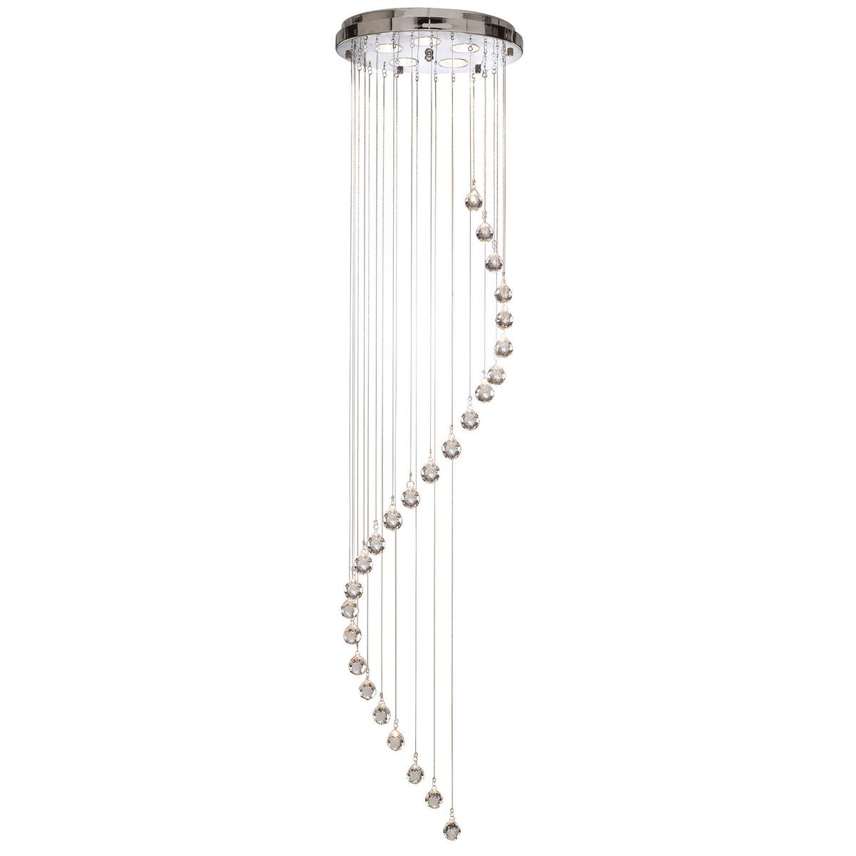 Deckenleuchte 5742cc Hallway - Chromfarben, Design, Glas/Metall (30/180cm)